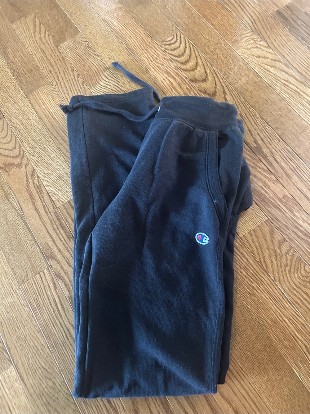 Champion Black Jogger Sweatpants with Logo Accent